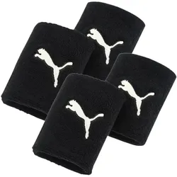 PUMA Unisex Wristband long 4er Pack - Schweißband, Running & Training, Puma Logo Schwarz
