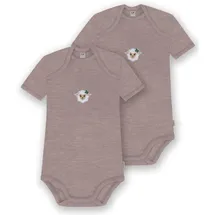 normani Outdoor Sports 2er Set Baby Merino Body Kurzarm Tauranga in Rosa | Gr.: 80