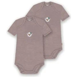 normani Outdoor Sports 2er Set Baby Merino Body Kurzarm Tauranga in Rosa | Gr.: 80
