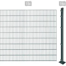 Arvotec Doppelstabmattenzaun ARVOTEC "EASY 183 zum Aufschrauben", grau (anthrazit), H:183cm, Stahl, Kunststoff, Zaunelemente, Zaunhöhe 183 cm, Zaunlänge 2 - 60 m