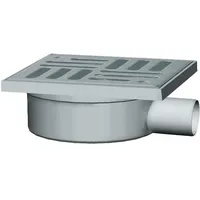 Marley Bad-Ablauf DN 50 Abgang waagerecht, Rost 15 x 15 cm