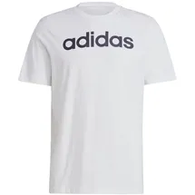 Adidas Essentials Single Jersey Linear Embroidered Logo T-Shirt White / Black S