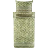 BASSETTI Hanbury Bettwäsche + 1 Kissenhülle aus 100% Baumwollsatin in der Farbe Moosgrün V1, Maße: 135x200 + 1 K 80x80 cm - 9329907