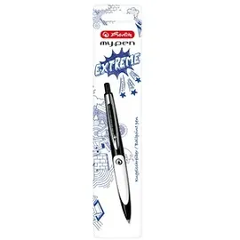 Herlitz Kugelschreiber my.pen schwarz/weiß, Schreibfarbe: blau, 1 St.