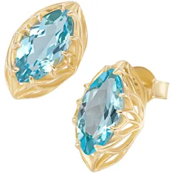 Paar Ohrstecker FIRETTI "Schmuck Geschenk Gold 375 Ohrschmuck Ohrschmuck Edelstein Farbstein", gold (gelbgoldfarben, blau, blau), Ohrringe, Damen, Gelbgold 375, mit Amethyst oder Blautopas