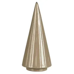 IB Laursen Figur Tannenbaum von oben nach unten gerillt, H9 x Ø3,8 cm, beige