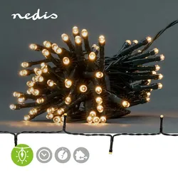 Nedis Weihnachtsbeleuchtung - Schnur - 48 LED's - Warmweiss - 3.60 m - Lichteffekte: 7 - Innen- und Aussenbereich - Batteriebetrieben