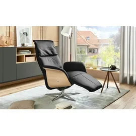 Nils Olsen Relaxsessel Frederik Kunstleder 78 x 113 x 79 cm schwarz mit verstellbarer Fußstütze