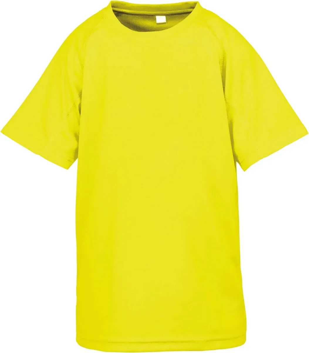 SPIRO Kinder Sport Shirt 'Aircool' T-Shirt S287J fluorescent yellow M (7-8)