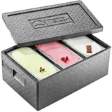 Thermohauser EPP-Thermobox Eiscreme schwarz, mit Deckel, 41 L,
