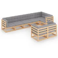 vidaXL 8-tlg Garten-Lounge-Set mit Kissen Kiefer Massivholz Modell 29