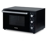 h.koenig elektrischer Mini-Backofen 30L FO30 Kompakt, Freistehend, Multifunktionell, Leistungsstark 1500W, Programmierbar - 6 Modi, 230°, 60 Min Timer, Glastür Doppelverglasung, Antihaft-Backblech