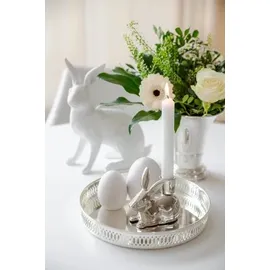 Edzard Serviertablett Galerietablett Coro, rund, edel versilbertes Dekotablett, anlaufgeschützt, Durchmesser 23 cm, Höhe 3,5 cm, Silberteller mit Spiegelglanz