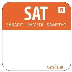 HYGIPLAS Vogue Farbcode Sticker Samstag Orange (1000 Stück)