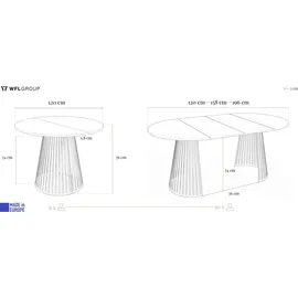 WFL GROUP Esstisch Ø 120 cm braun