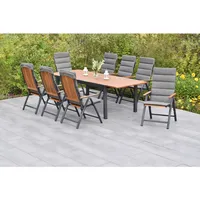 Merxx Athos Set 17-tlg. mit Gartentisch Ausziehbar 180/250 x