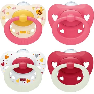 NUK Signature Schnuller Silikon Gr.3 – Rot, 4er Set, BPA-frei - Rot