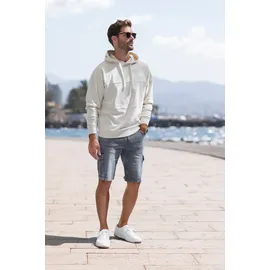 John Devin Shorts Bermuda, kurze Jogger Pants mit Cargotaschen, knielang, elastische Schlupf-Bermuda grau XL (56/58)