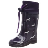 Beck Mädchen Horses Gummistiefel, Violett, 34 EU