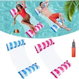 Pool-Float, 2 Stück, 4-in-1-Pool-Float, aufblasbare Hängematten-Floats, tragbare Strand-Wasserhängematte, für Strand, Party, Urlaub