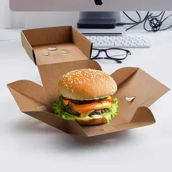 100x BIONATURE Burgerboxen kraft braun Fettbarriere Recycling 12x12x10cm
