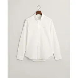 Gant für Herren. 3000302 Slim Fit Pinpoint Oxford Hemd weiß (M), Lässig, Baumwolle, Klassisch, Langarm