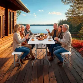 Tectake Campingtischgarnitur Panja Weiß 70 x 180 x 74 cm