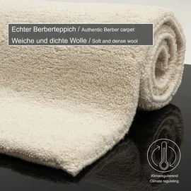THEKO Taza Royal Wollteppich 40 x 60 cm beige