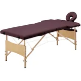 vidaXL Holz Massagetisch Klappbar 2 Zonen mit Tragetasche Therapie Massageliege Massagebank Kosmetikliege Therapieliege Massage Liege Dunkellila