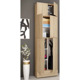 VCM Holz Besenschrank Staubsauger Putzschrank Lona SA 70 x 39 x 0 cm Braun