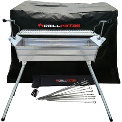 Grillpeter Mangal Ararat Edelstahl 2mm mit Abdeckhaube und Spieße