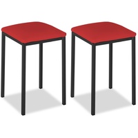 ASTIMESA Küchenstuhl aus Metall mit offener Rückenlehne, rot, 52 cm x 45 cm x 40 cm