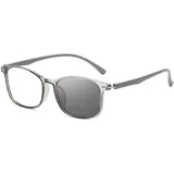 MAGIMODAC Lesebrille Selbsttönend Bifokal Photochrome Outdoor-Lesebrille Anti-Blaulicht Mit Sonnenschutz Herren Damen Lese-Brillen Blaulichtfilter Lesebrillen Grau +3.0