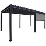 Gardenson Pavillon-Rollo Mirador Classic UND Deluxe, Anthrazit, Metall, 400x250x10 cm, Sonnen- & Sichtschutz, Pavillons