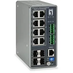 LevelOne Industrial Switch 12-Port L3 Lite Gigabit PoE 240W 1 Gbps Power over Ethernet