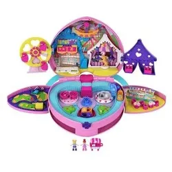 MATTEL GKL60 Polly Pocket Freizeitpark Rucksack mit 2 Puppen, Zubehörteilen und zahlreichen Spielmöglichkeiten