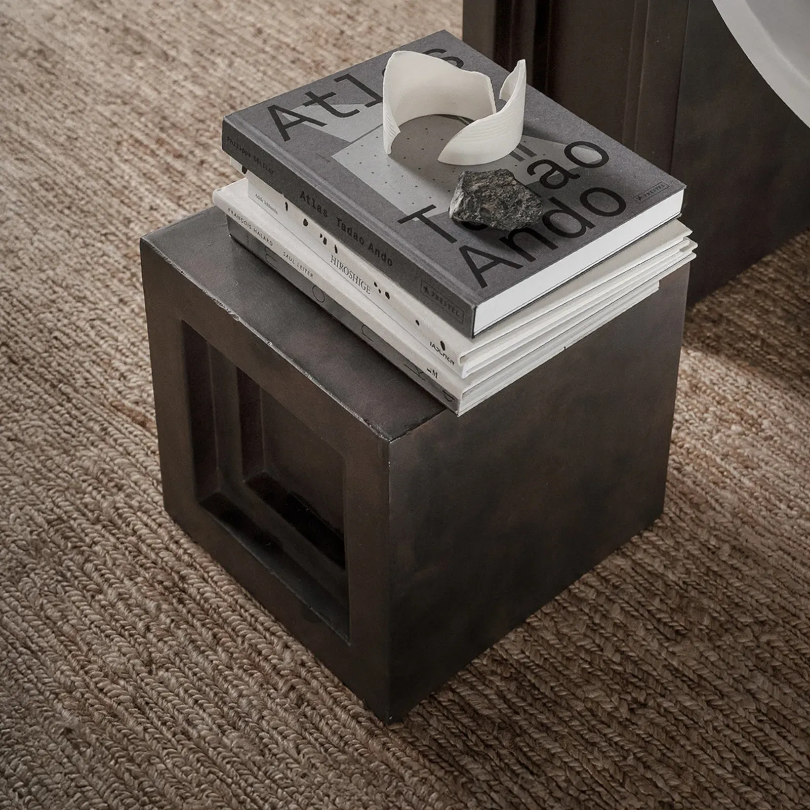 Zubehör 101 COPENHAGEN, Podium, Braun / Rost, für Wohnzimmer, Beton, Design - 30 - 30 - 30