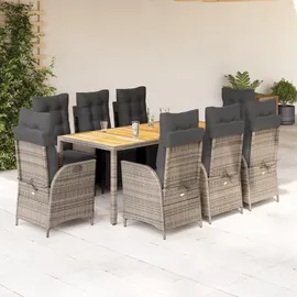 vidaXL Garten-Essgruppe 9-tlg. Grau