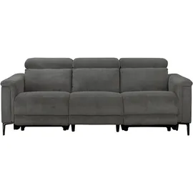 OTTO home 3-Sitzer OTTO HOME "LUND Cord, B. 222cm, manuelle/elektrische Relaxfunktion in 2 Sitzen", grau (anthrazit), B:222cm H:97cm T:100cm, 100% Polyester, Sofas, USB-C bei elektrischer Ausführung, Kopfteilverstellung