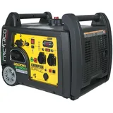 Champion Power Equipment mobiles Stromaggregat Benzin + Gas (3100 Watt, tragbarer Inverter Generator, extrem leise, mit integriertem Griff und Radsatz, ideal für Outdoor + Camping) 73001i-DF-EU, Gelb