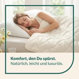 fan Naturhaarbettdecke FAN "Baby Alpaka, Bettdecke in 135x200 und weiteren Größen erhältlich", weiß, B:135cm L:200cm, Bezug: 100% Baumwolle. Füllung: 97% Alpaka, 3% sonstige Fasern, Bettdecken, Bettdecke aus Naturhaar hergestellt in Deutschland