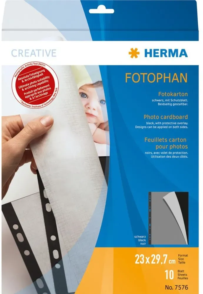 Herma Fotokarton, schwarz, 230x297, 10 St.