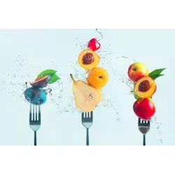 Fototapete PAPERMOON "Photo-Art DINA BELENKO, FRUCHTSALAT MACHEN", bunt, B:4,00m L:2,60m, Vlies, Tapeten