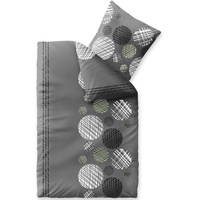 aqua-textil Trend Bettwäsche 135x200 cm 2tlg. Baumwolle Bettbezug Ciara Punkte Streifen Grau Anthrazit Weiß