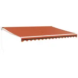 vidaXL Markise Einziehbar Orange und Braun 4x3 m Stoff und Aluminium