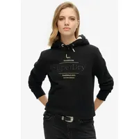Superdry Luxe Metallic Logo Kapuzenpullover Black XS