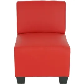 Mendler Modular 3-Sitzer Sofa Couch Lyon, Kunstleder ~ rot, hohe Armlehnen