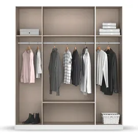 Rauch Drehtürenschrank RAUCH "Kleiderschrank Schrank Garderobe Wäscheschrank GAMMA in 3 Breiten", grau (graumetallic, eiche artisan), B:181cm H:210cm T:54cm, Holzwerkstoff, Schränke, Drehtürenschrank, mit 6 Schubladen, in schlichtem Design TOPSELLER MADE IN