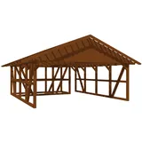 SKANHOLZ Skan Holz Carport Schwarzwald m. Dachlattung u. Abstellr. B 684 x 772 cm Nuss