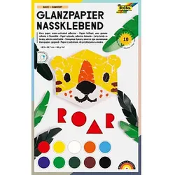 folia Buntpapier gummiert farbsortiert 80 g/qm 10 Blatt